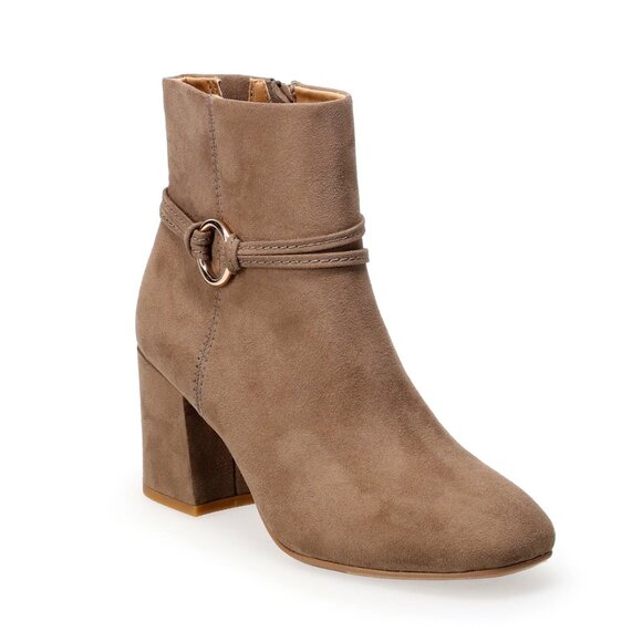 New  Women's Ring Hardware Chunky Heel Boots - Picture 1 of 7